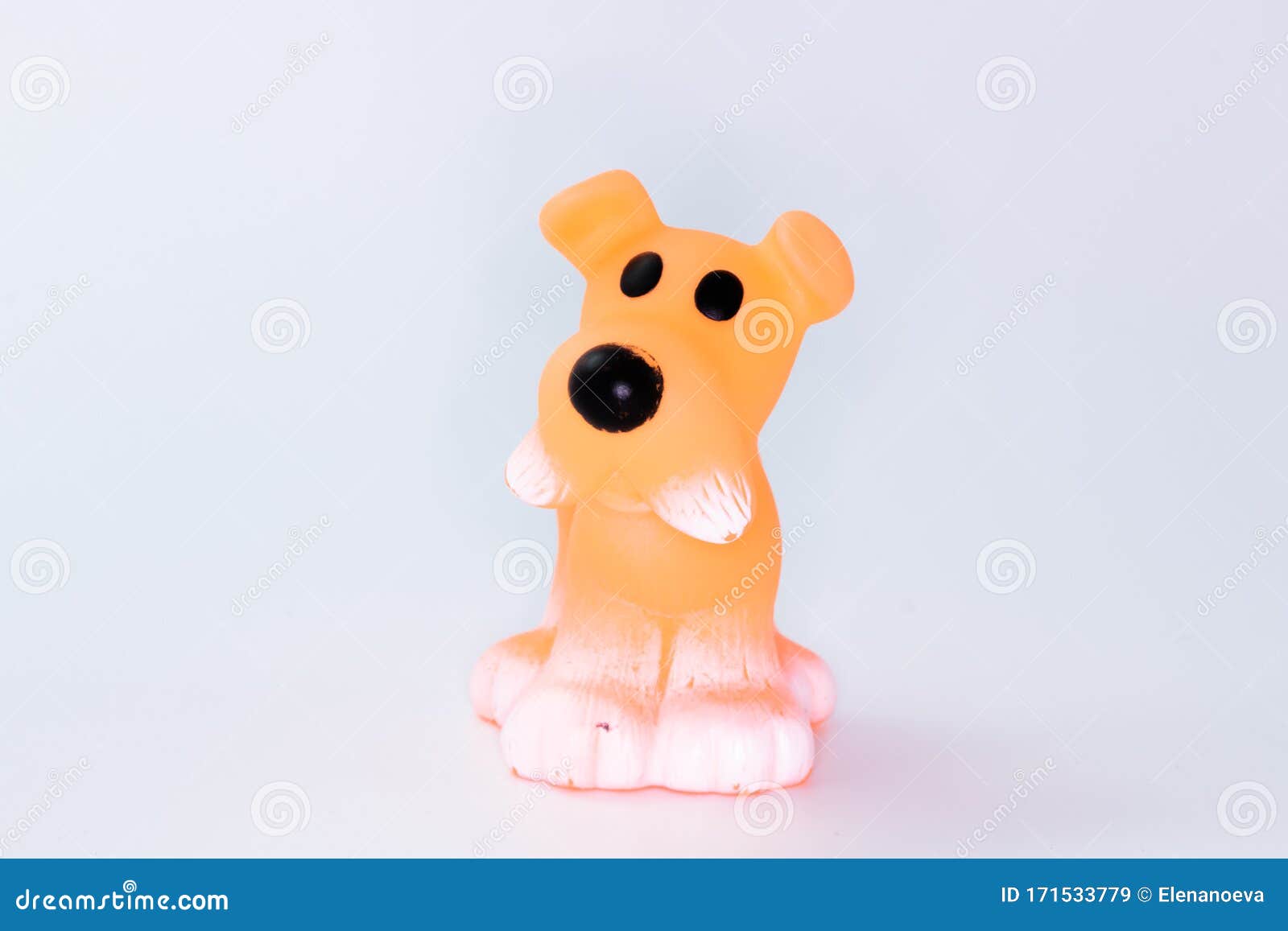 Orange Dog Toy Figurine on White Background Stock Image Image of