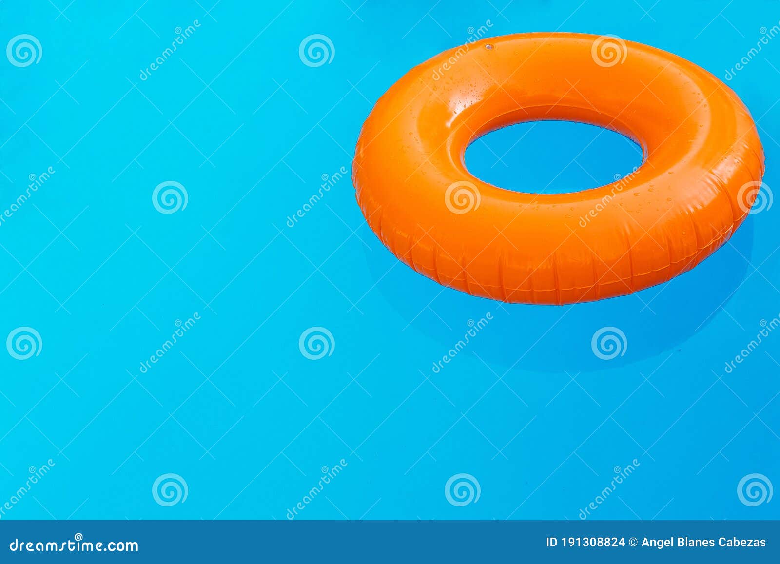 An Orange Donut Shaped Float in the Pool Stock Photo Image of safety