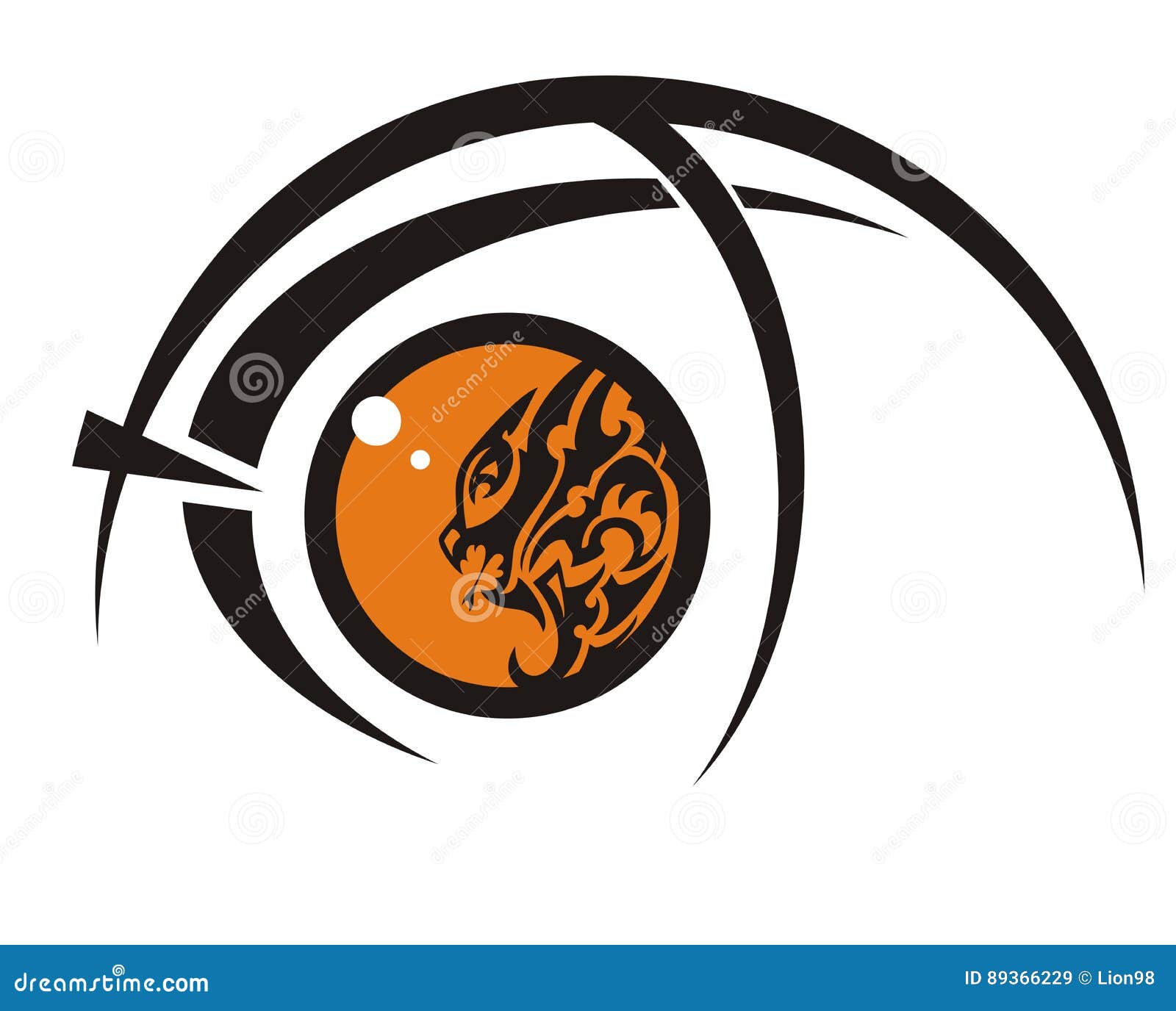 Download An Orange Dragon Eye In The Fish Form Stock Vector - Illustration of aggressive, pupil: 89366229