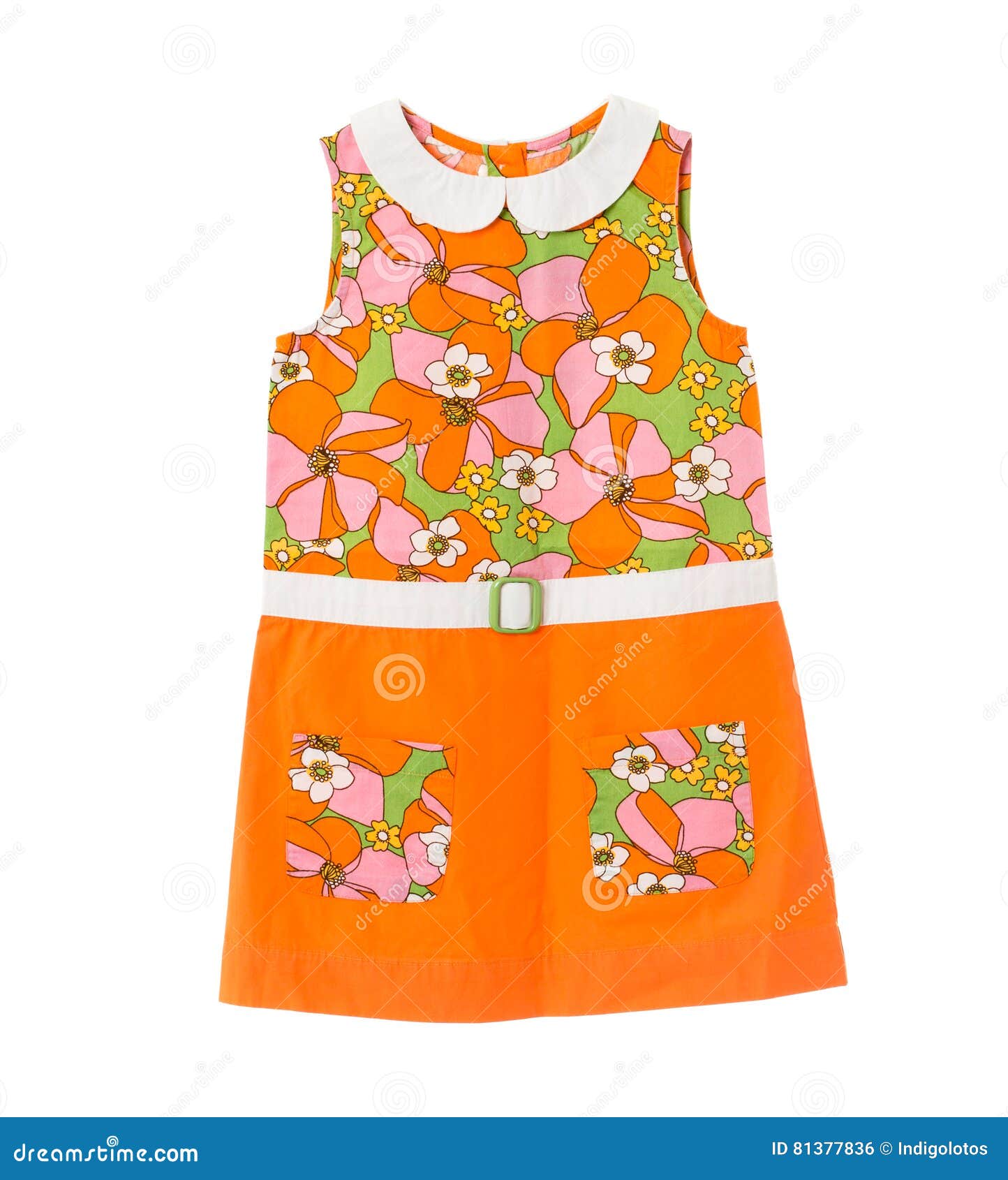 Orange Dress with Floral Pattern. Stock Photo Image of fashion, elegance 81377836