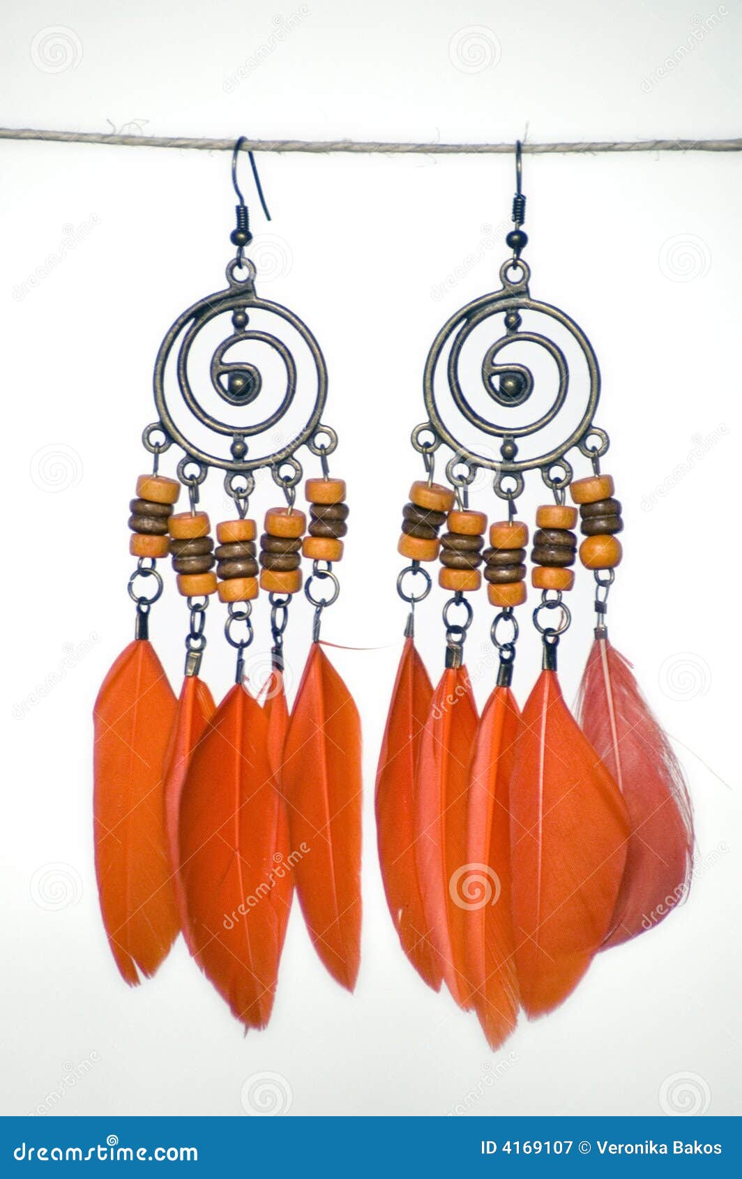 Orange earrings stock image. Image of love, accessories 4169107