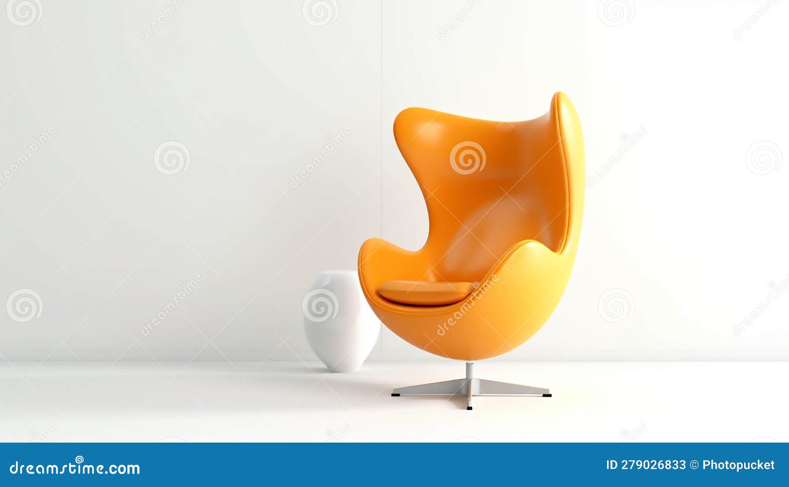 Orange Egg Chair stock illustration. Illustration of white 279026833