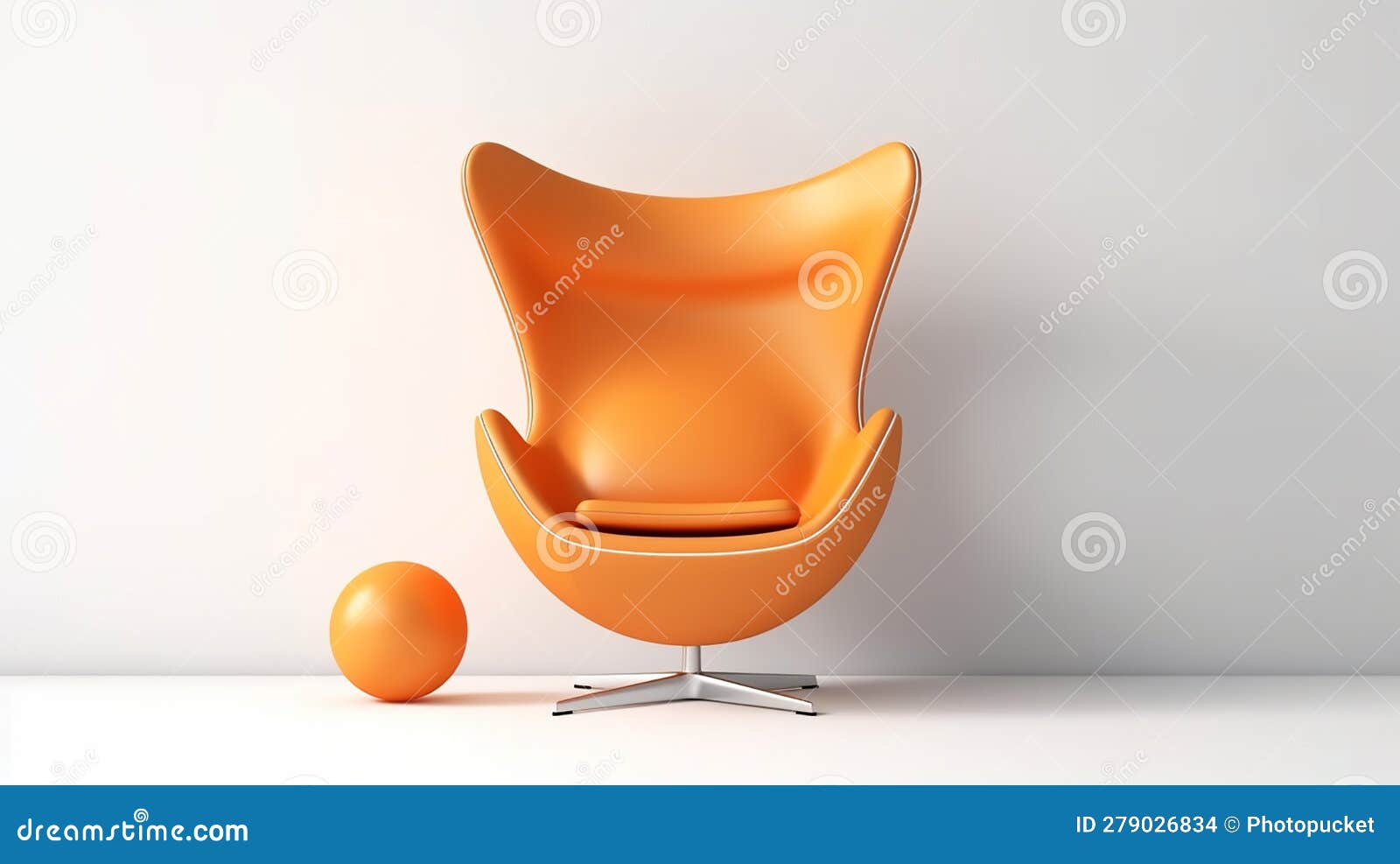 Orange Egg Chair stock illustration. Illustration of lighting 279026834