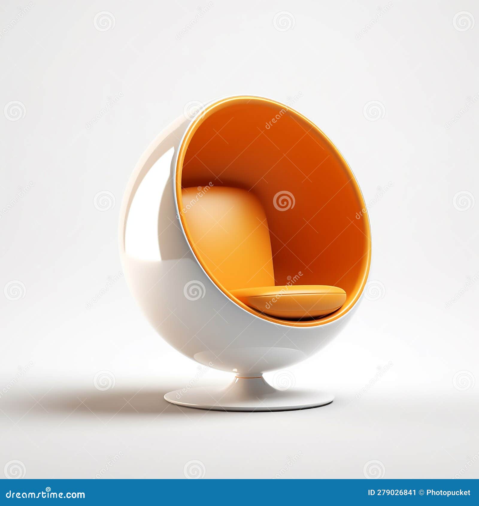 Orange Egg Chair stock illustration. Illustration of white 279026841