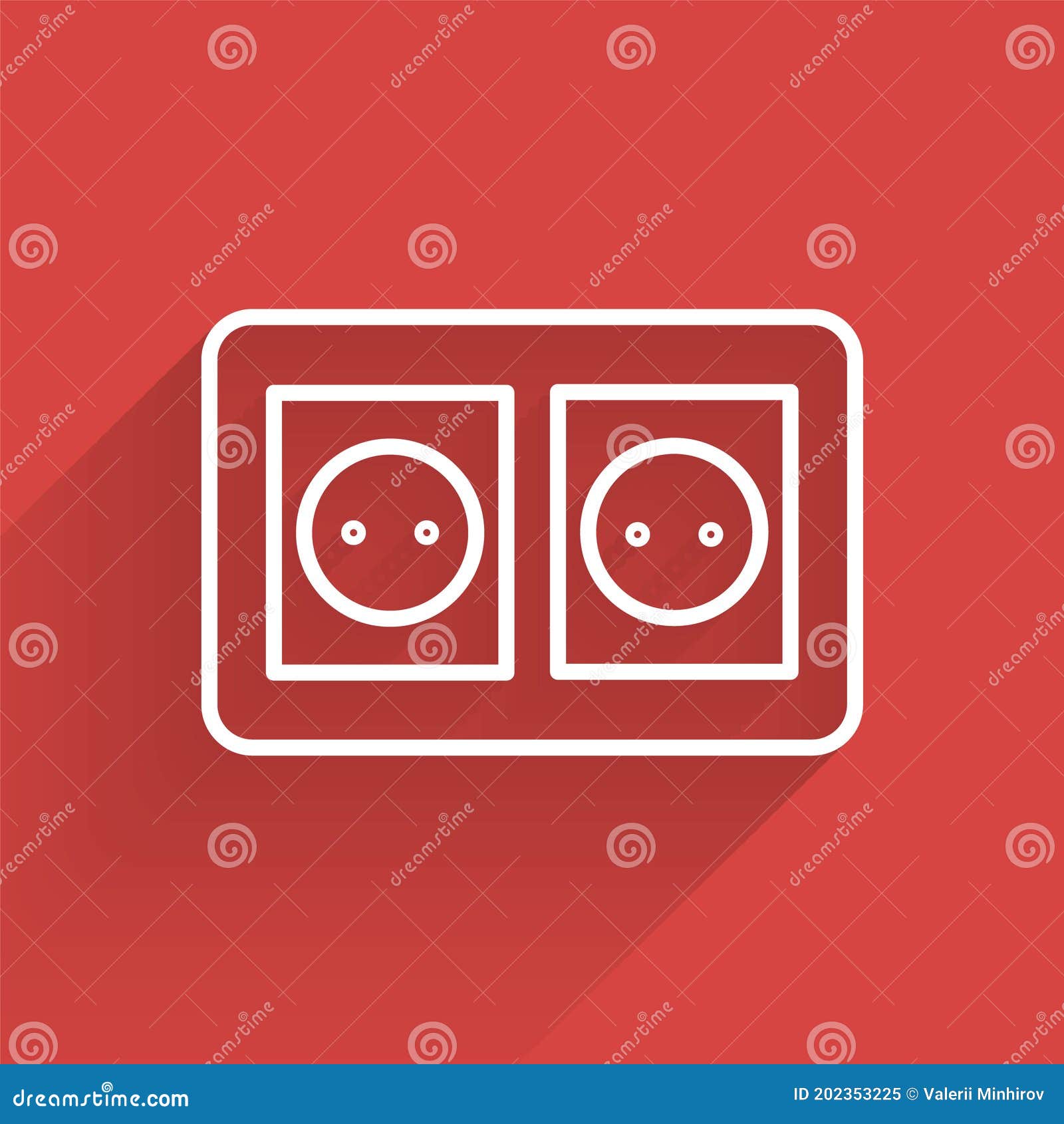 Orange Electrical Outlet Icon Isolated on White Background. Power