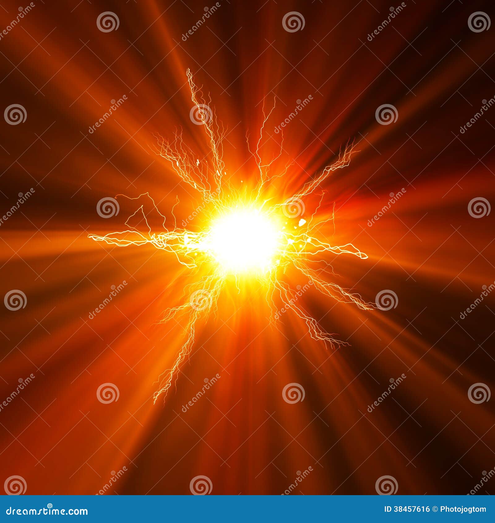 Orange energy light stock illustration. Illustration of development
