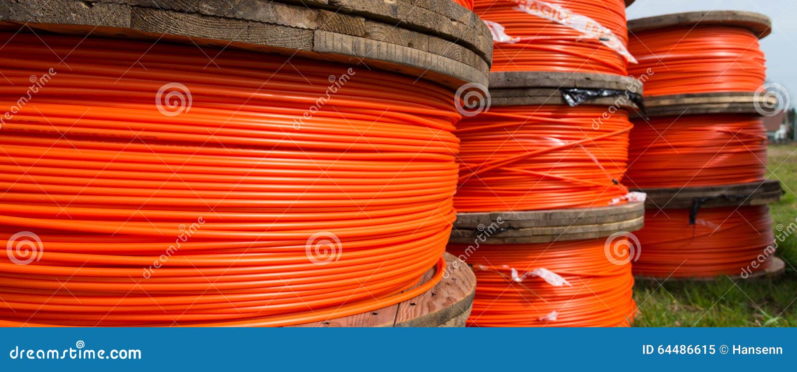 Orange Fiber Cables Stock Photo 64486038