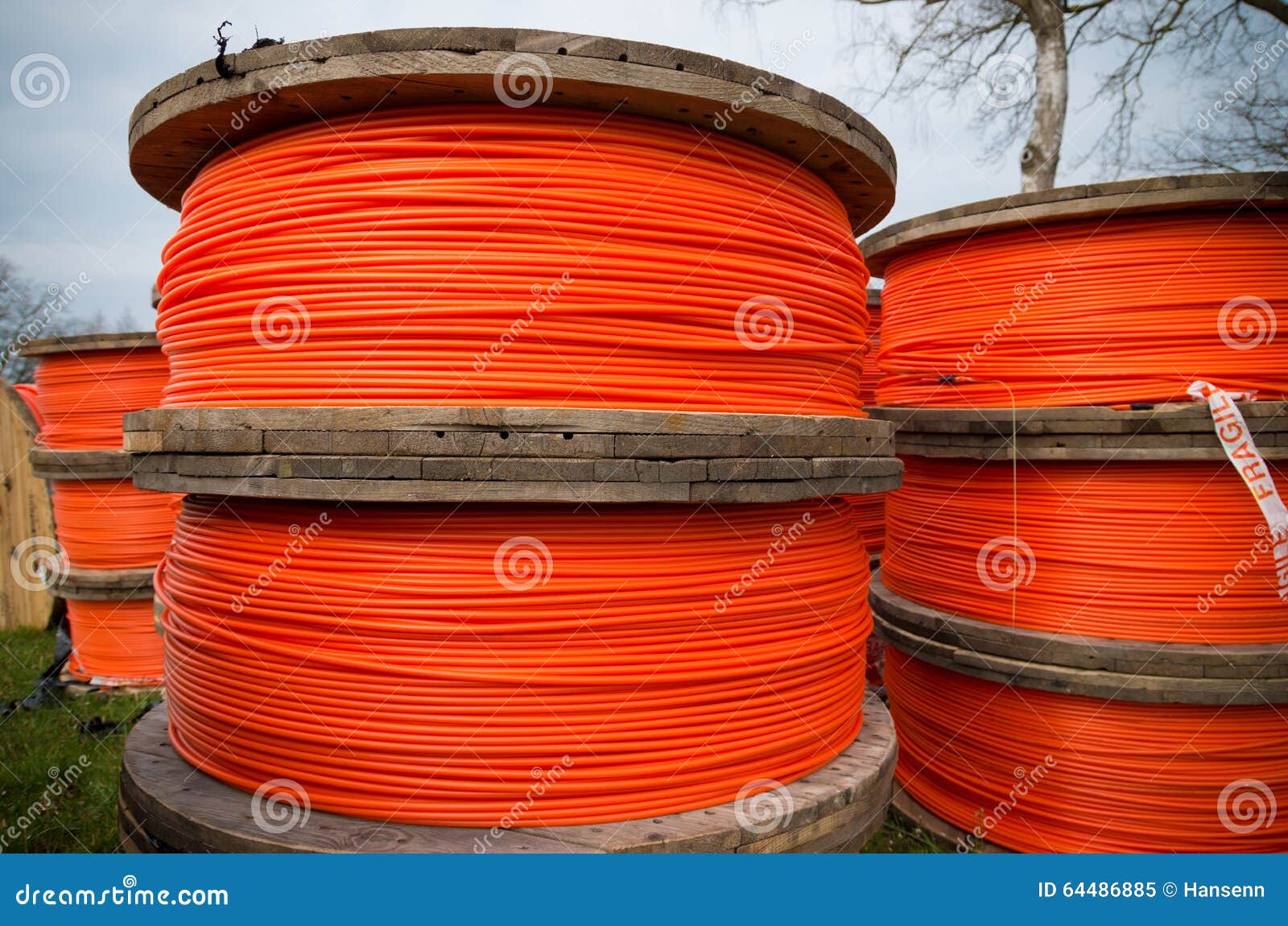 Orange Fiber Cables Stock Photo 64486038