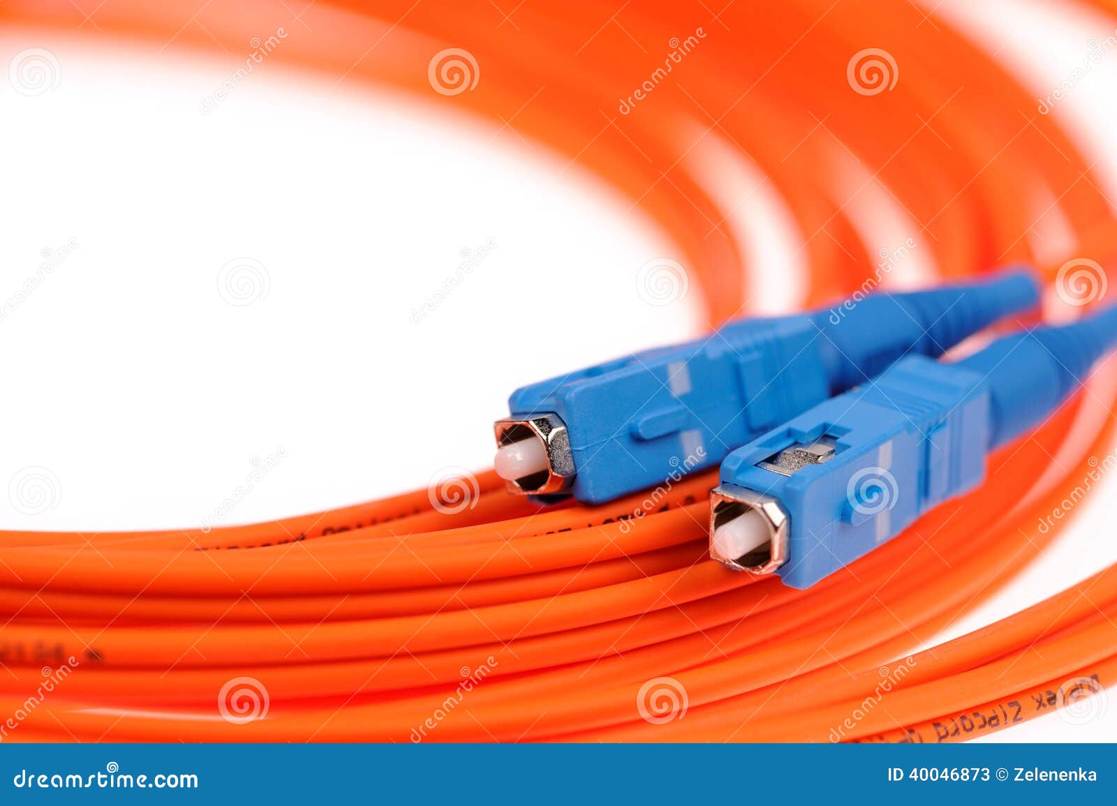 Orange Fiber Optical Network Cable Stock Image Image of future, data