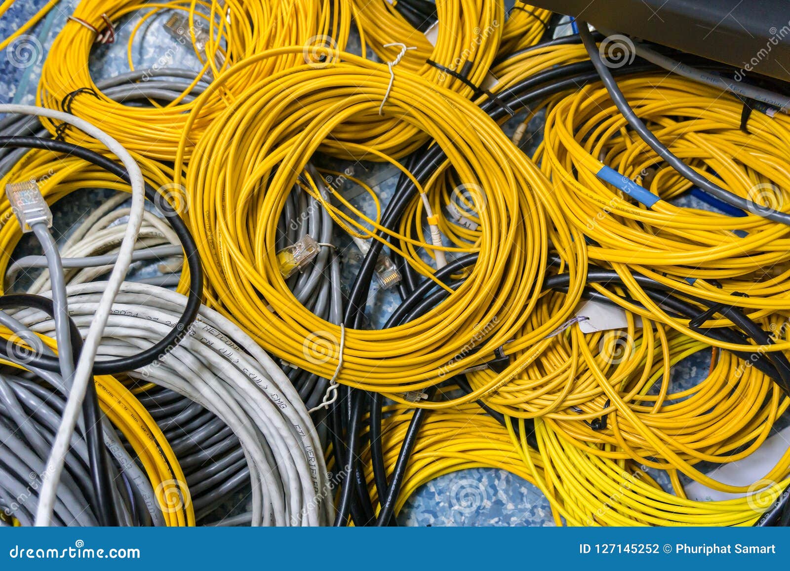 Orange Fibre or Fiber Optic Cables Stock Photo Image of patch, cord