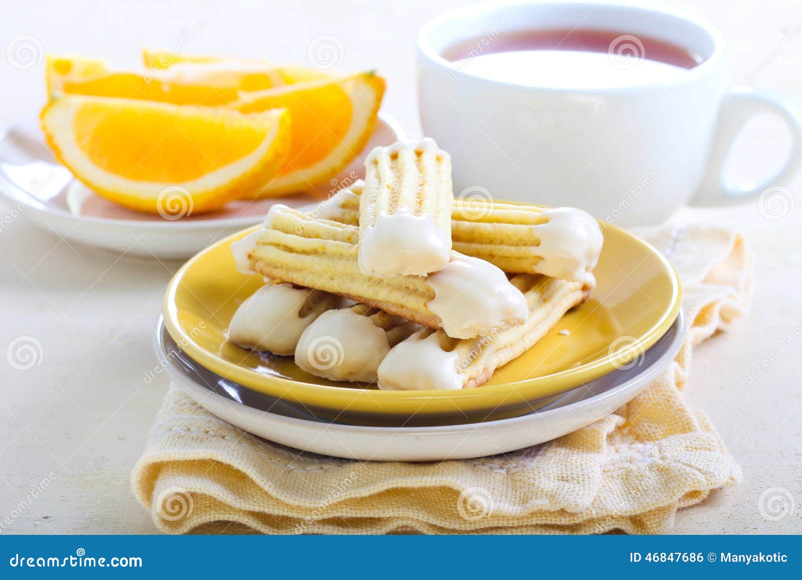 Orange finger biscuits stock photo. Image of dessert 46847686