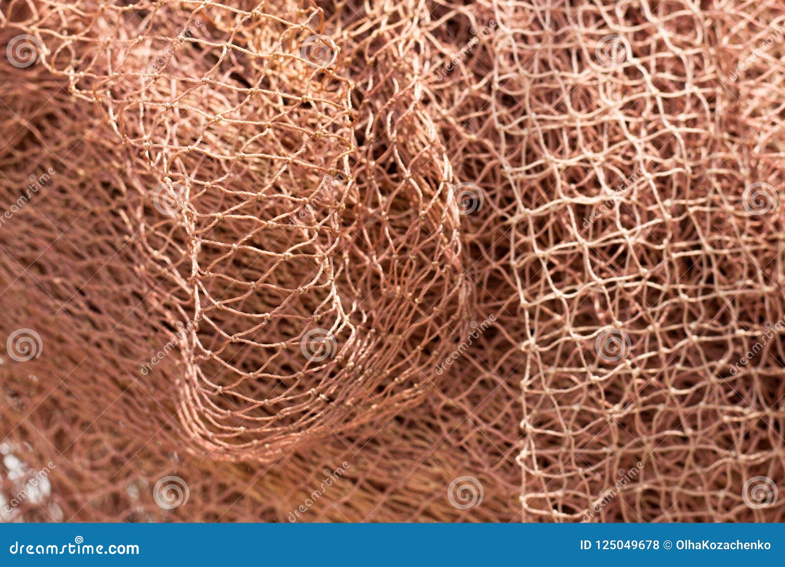 Orange Fishing Net. Close Up Pattern Stock Photo - Image of fish