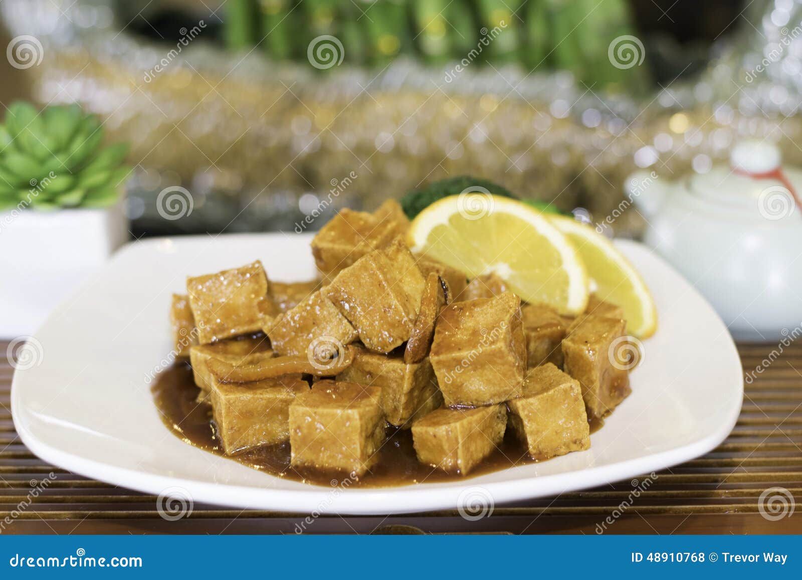 Orange Flavored Tofu stock photo. Image of dish, food 48910768