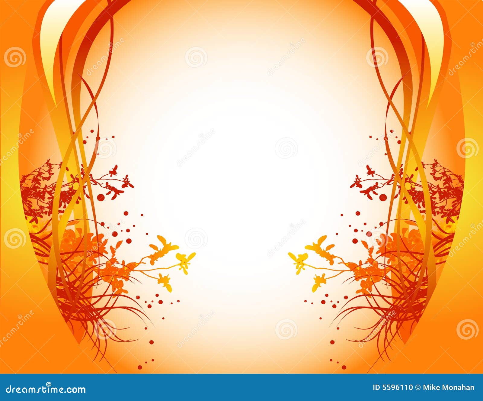 Orange floral background stock vector. Illustration of color - 5596110