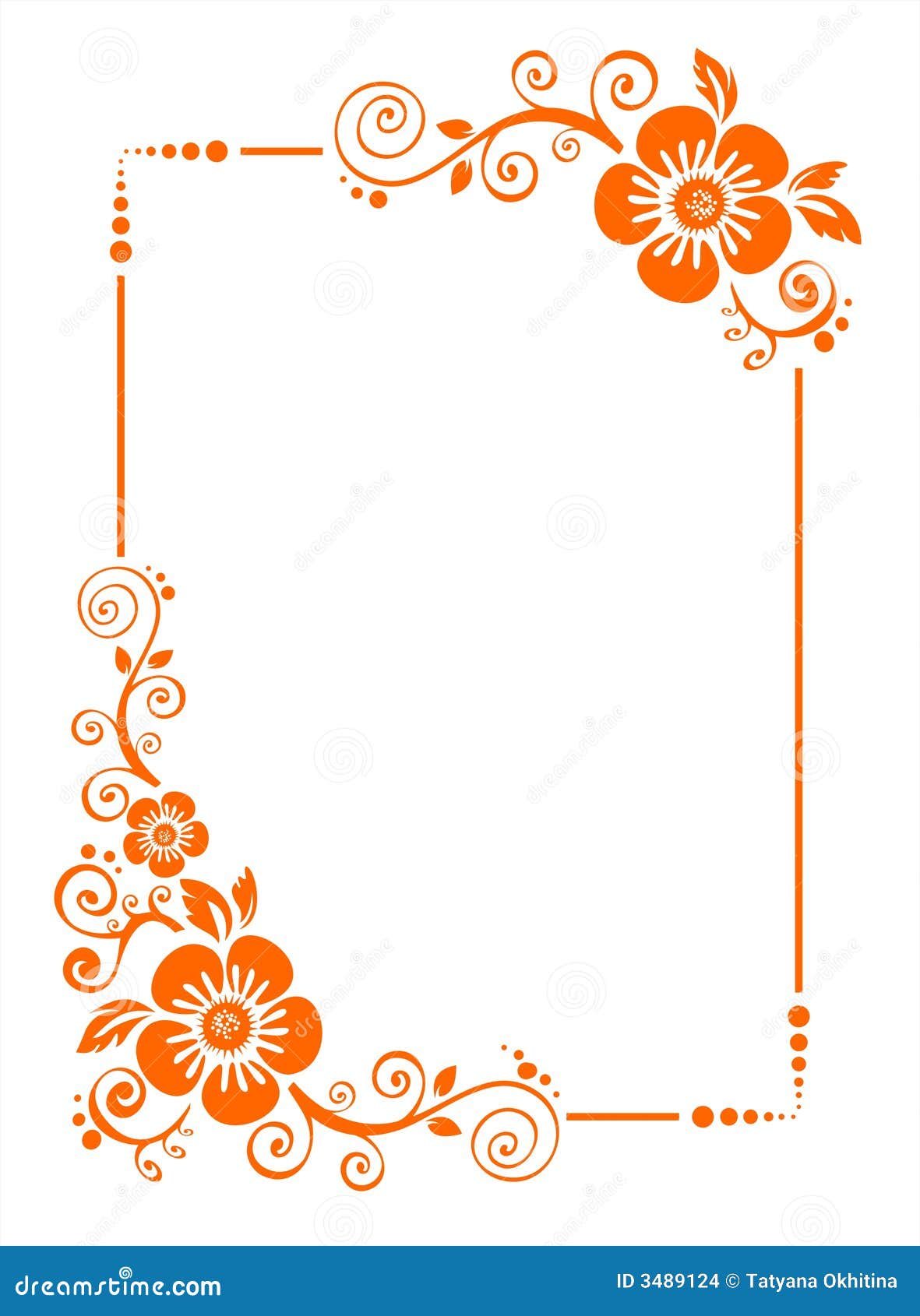 Orange flower border stock vector. Image of abstract 