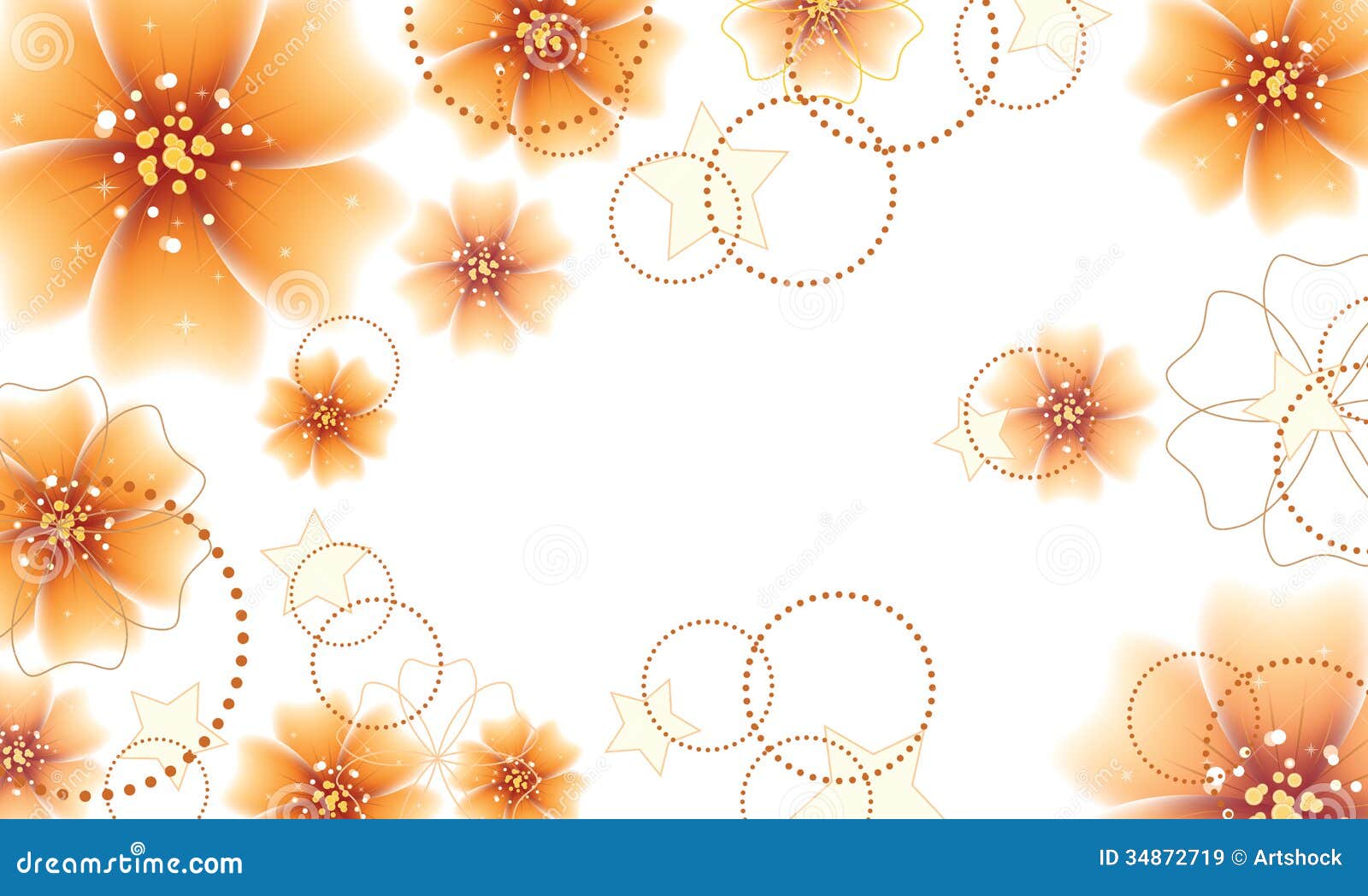 Orange Flowers Design Stock Vector Illustration Of Design
