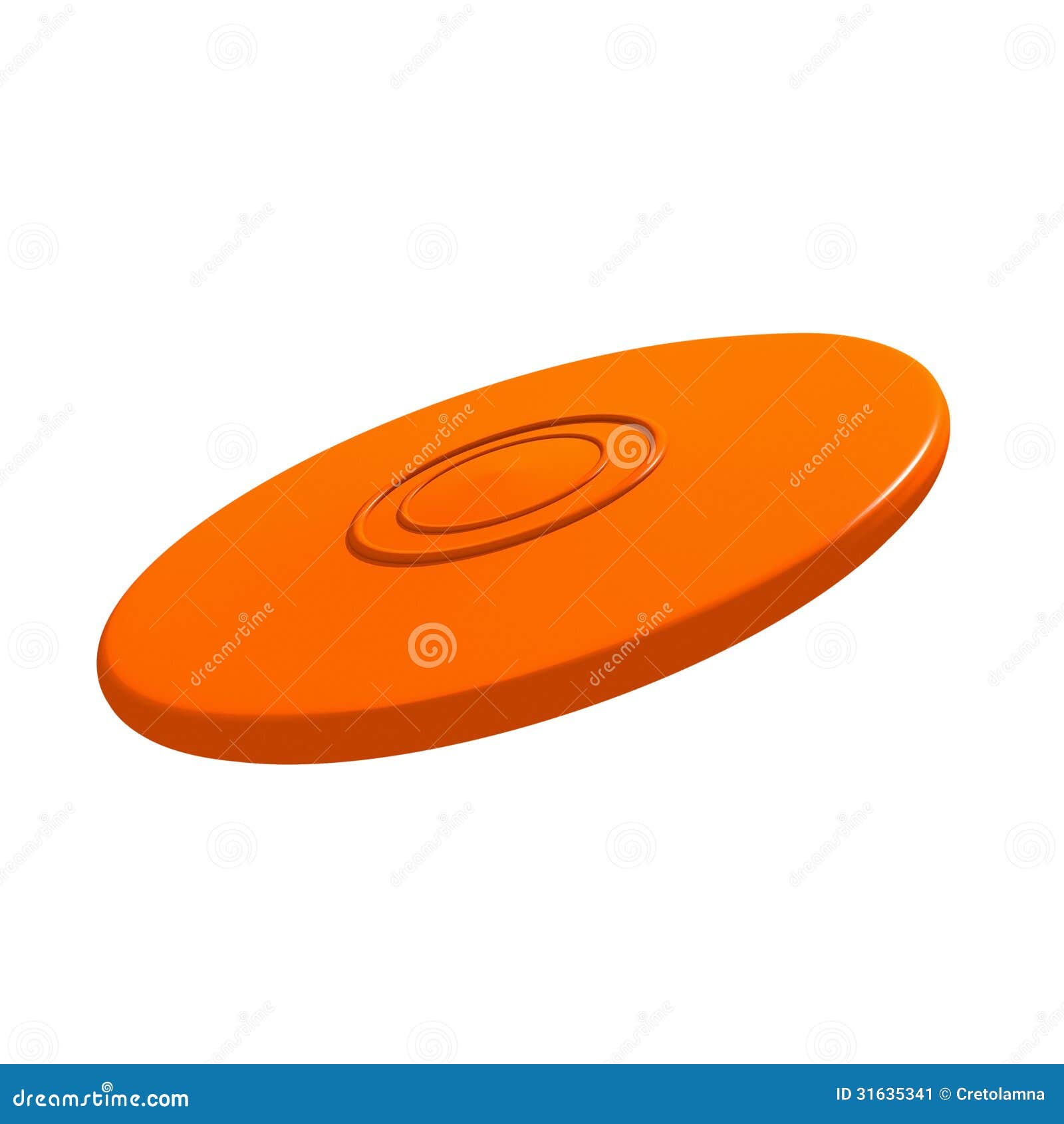Orange flying disc stock illustration. Illustration of cutout 31635341