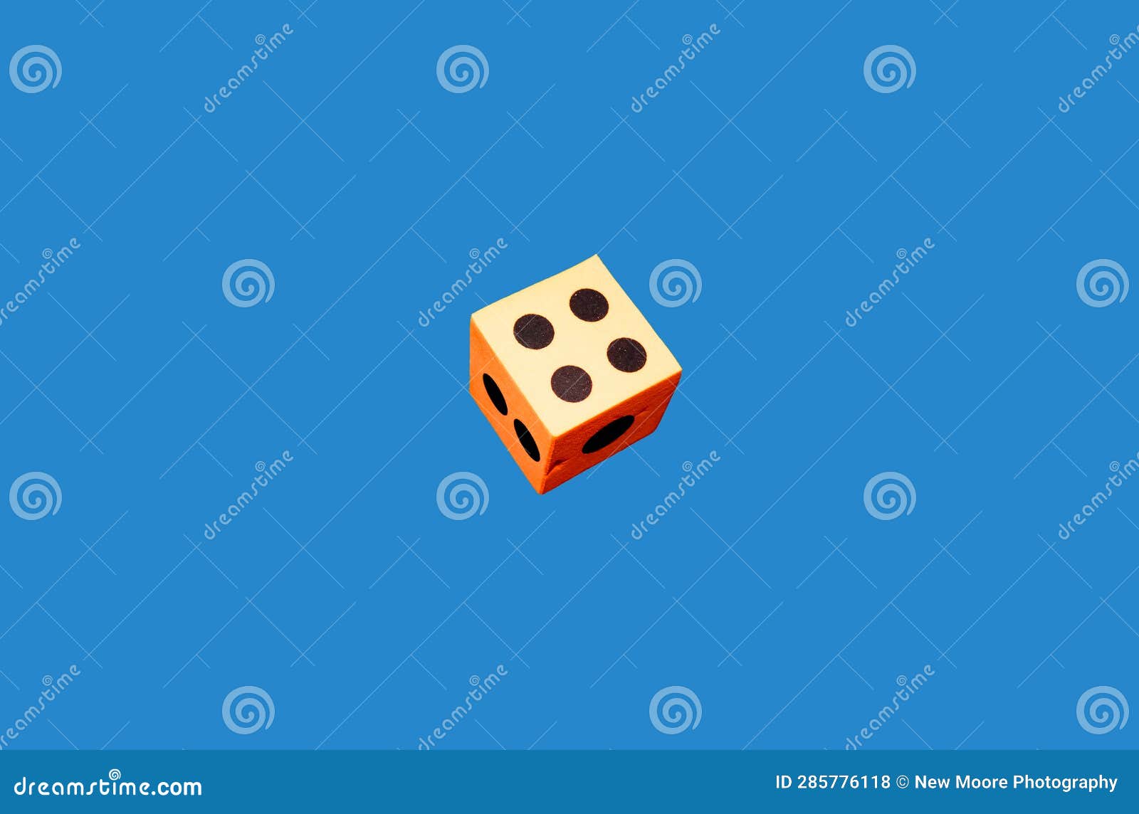 Orange Foam Dice Blue Background Stock Photo Image of edges, shape 285776118