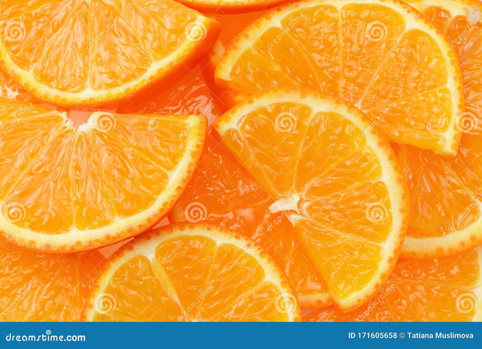 Orange Fruit Background. Orange Fruit Texture. Sliced Orange. Top View
