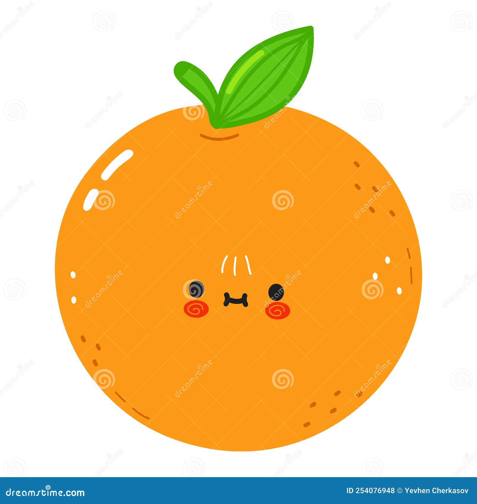 Cute Funny Orange Fruit Character. Vector Hand Drawn Cartoon Kawaii ...