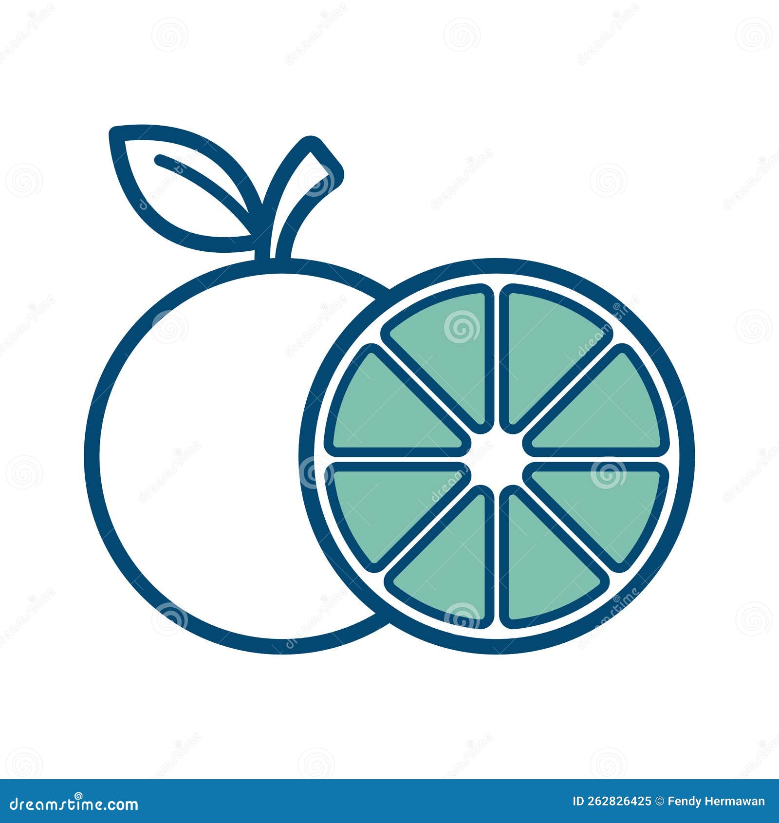 orange fruit icon   template in white background