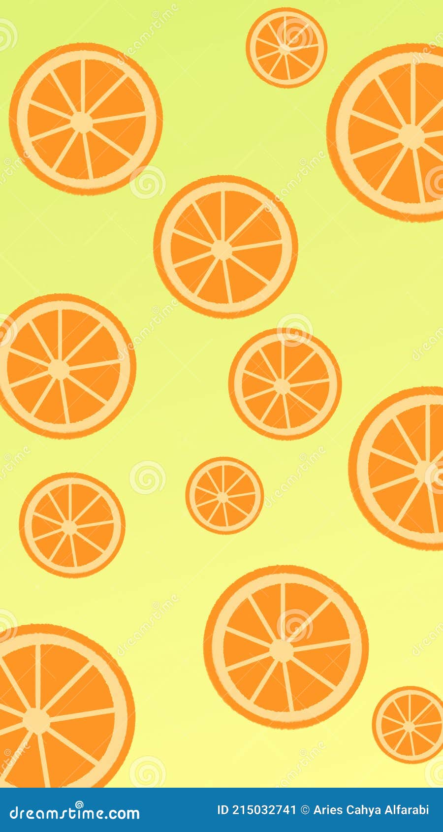 Orange Fruit Pattern Wallpaper Background Stock Illustration