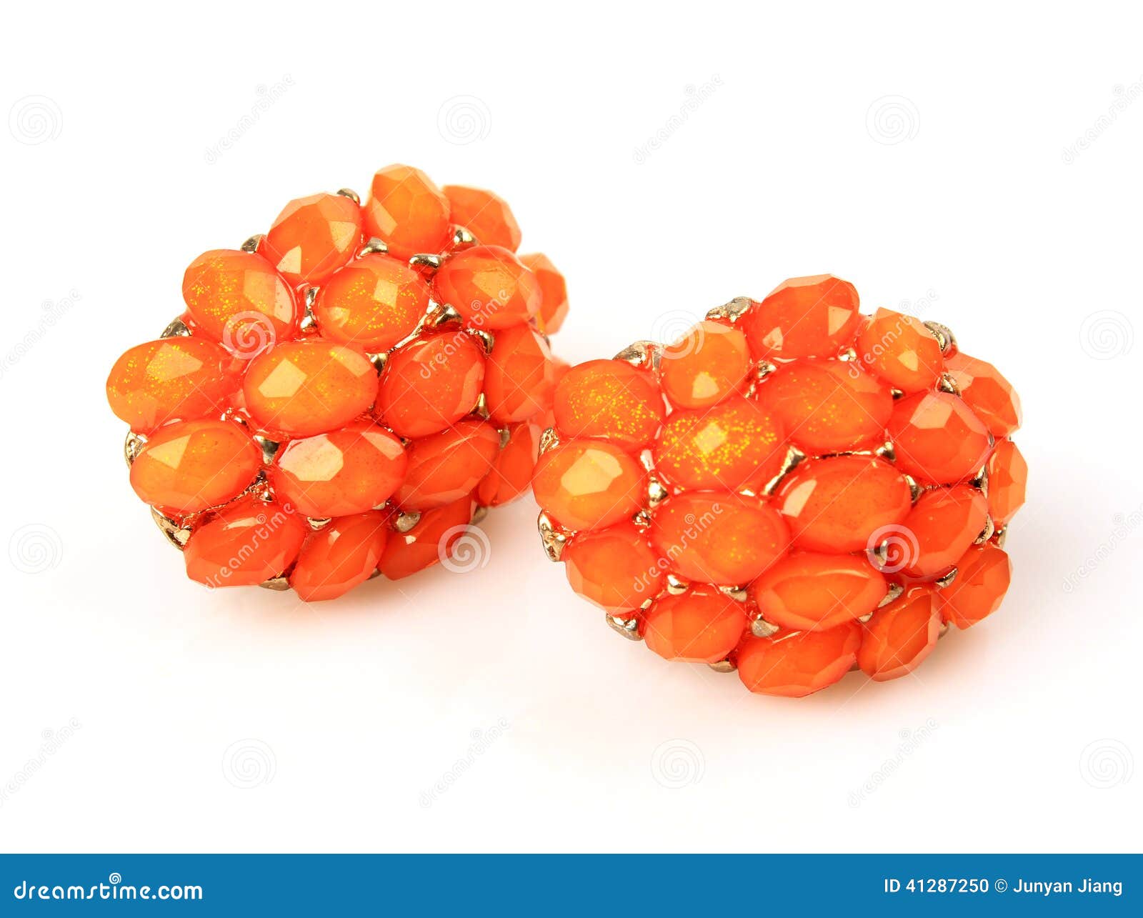 Orange Gemstone Earrings stock photo. Image of luxury 41287250