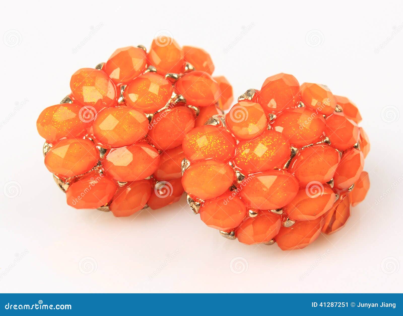 Orange Gemstone Earrings stock image. Image of earring 41287251