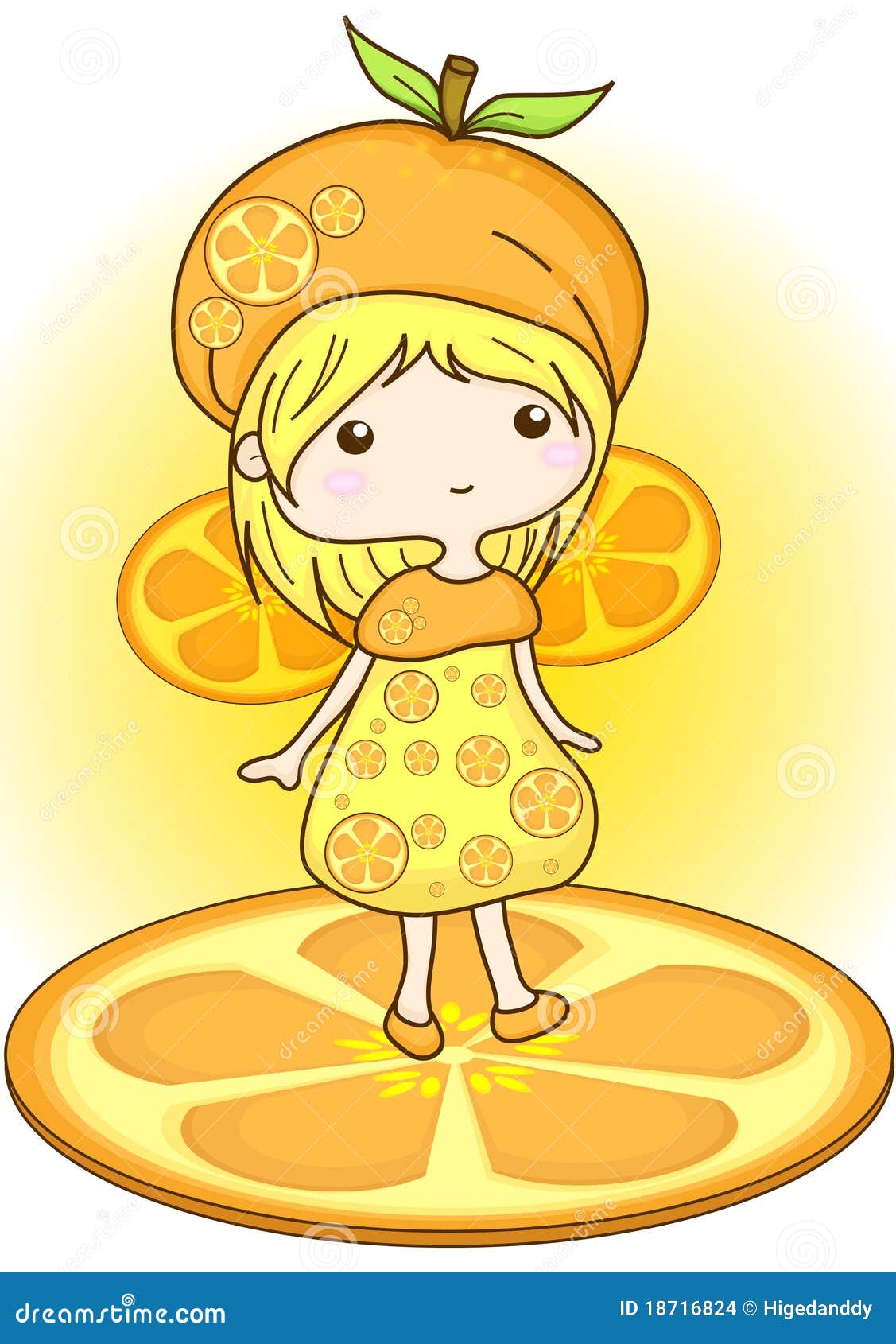 Orange Girl stock vector. Illustration of vector, orange 18716824