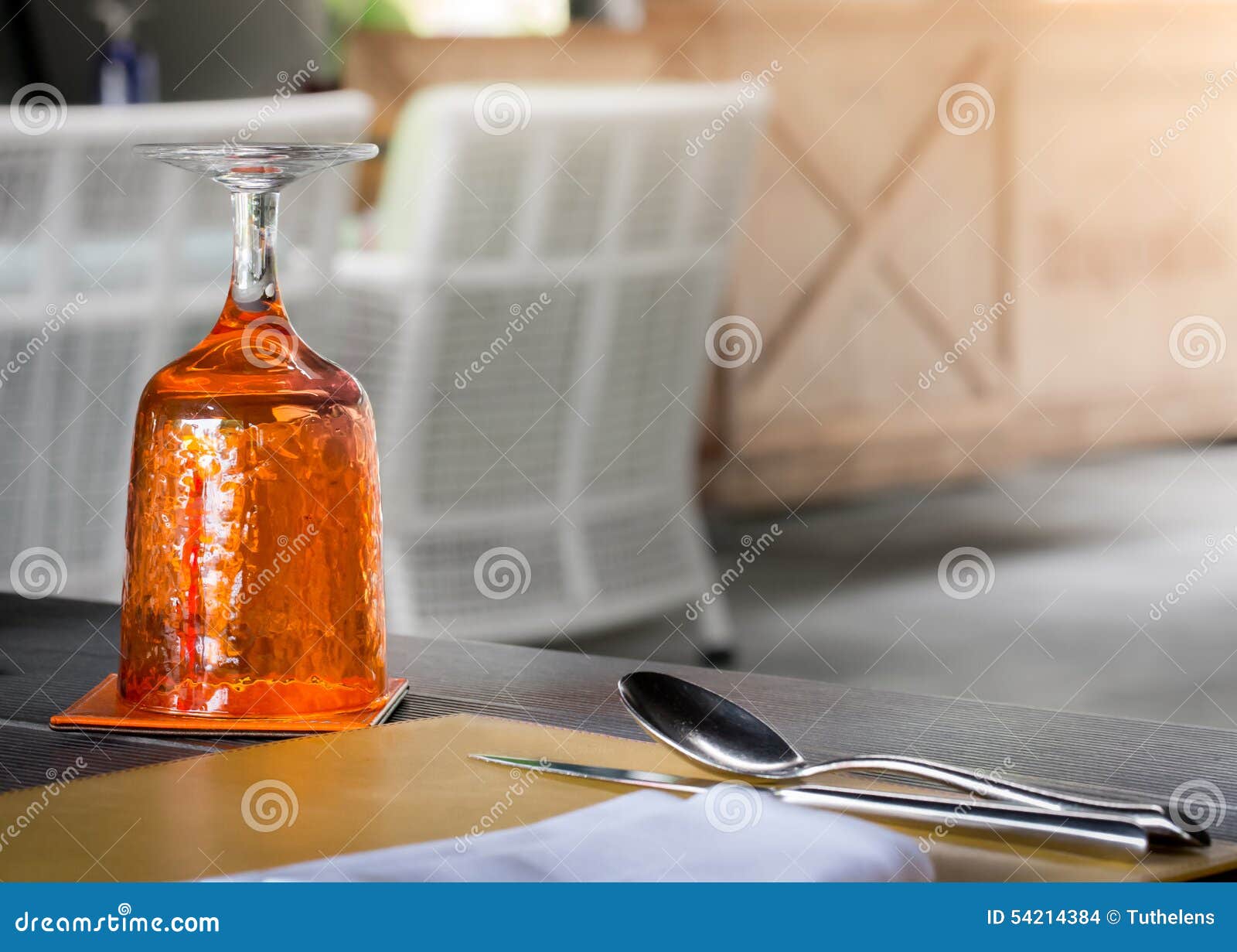 Orange Glass of Water on Luxury Table Setting Stock Photo Image of