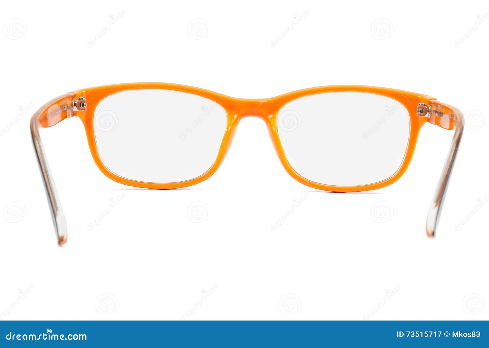 Orange Glasses on White Background Stock Image Image of eyesight