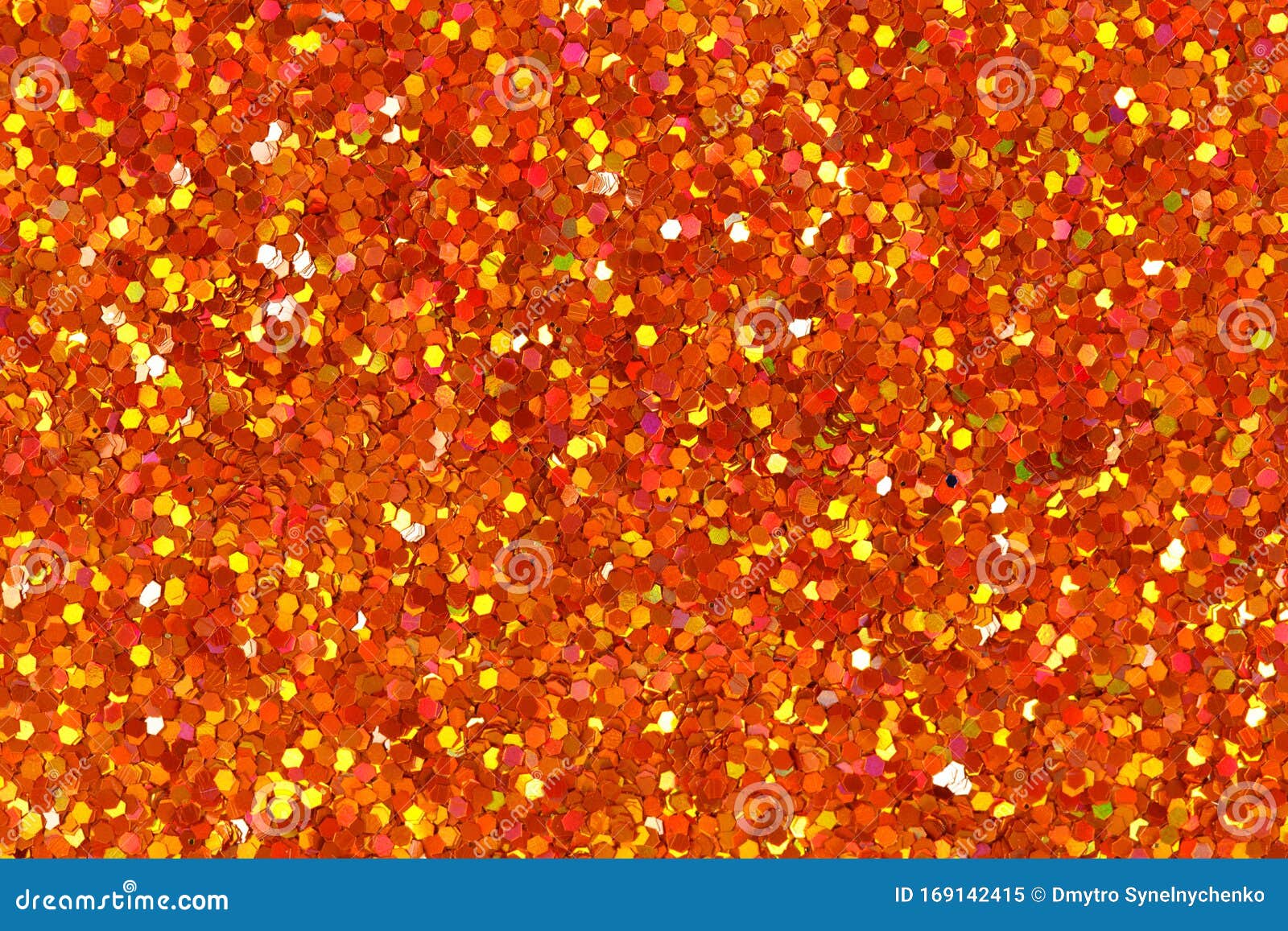 Orange Glitter Texture for Background. Low Contrast Photo. Stock
