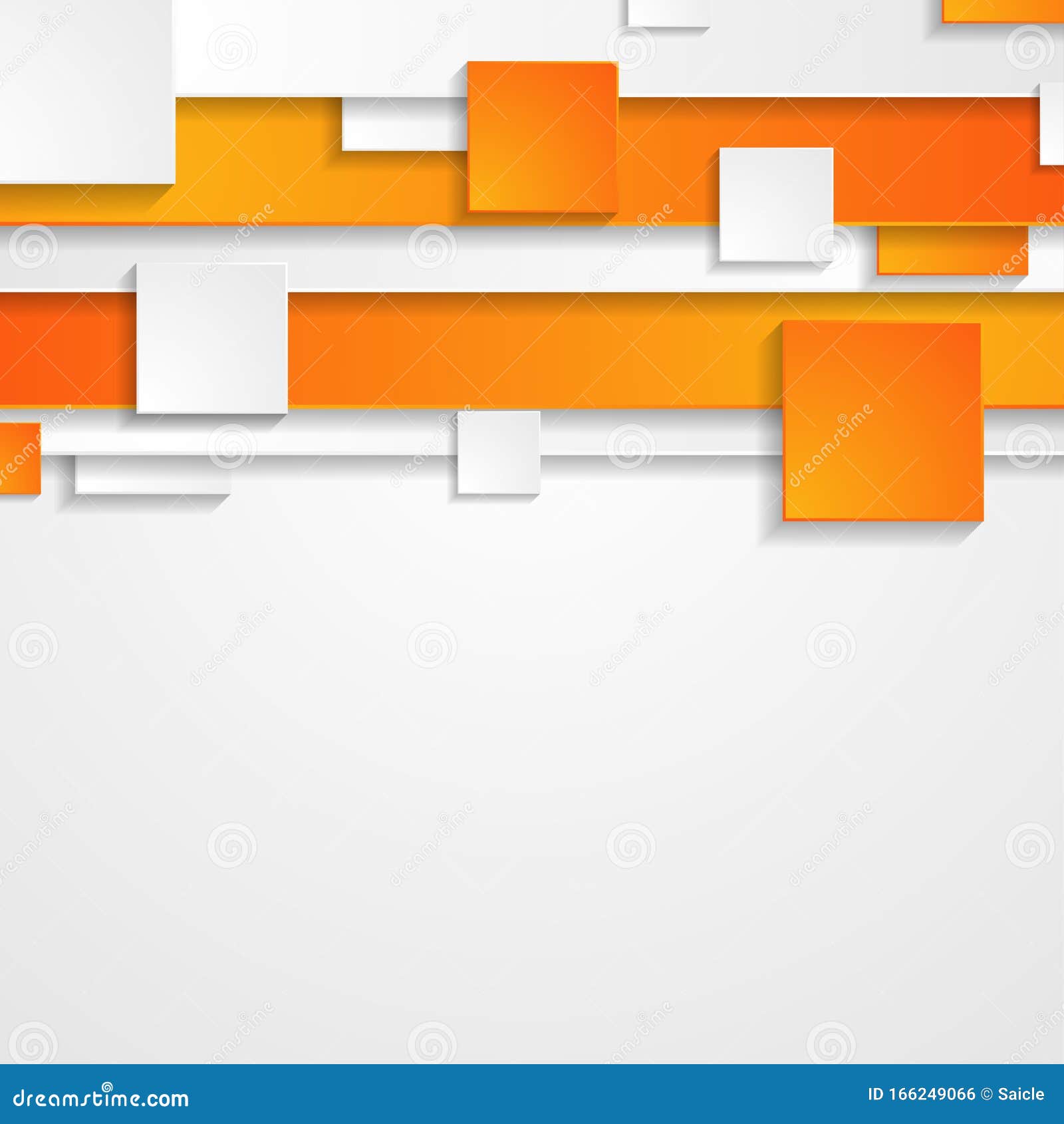 Orange Grey Abstract Corporate Background with Squares Stock Vector