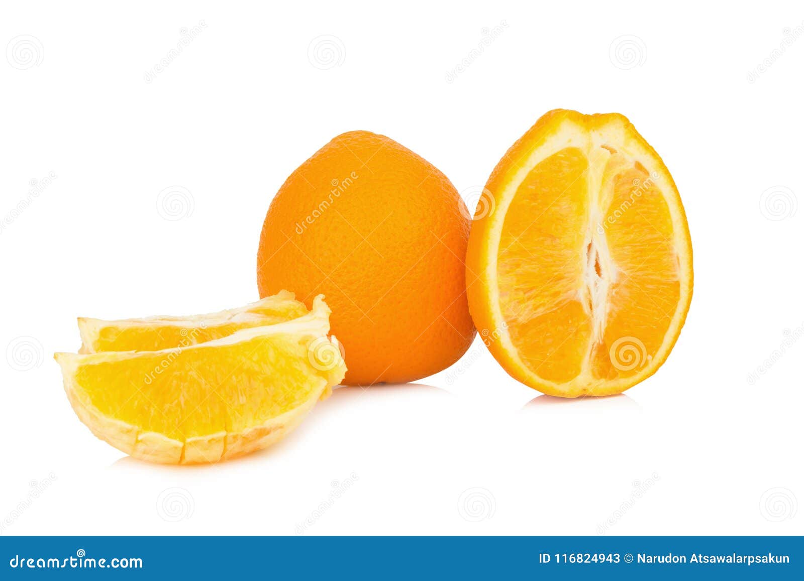 Orange Half Slice Isolated On White Background Stock Image Image Of