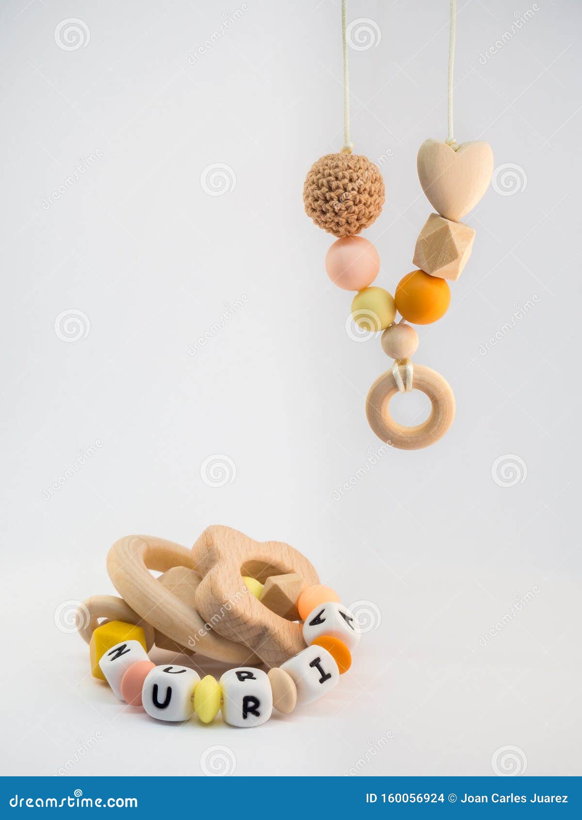 Orange Handmade Silicone Breastfeeding Necklace and Teething Ring Stock