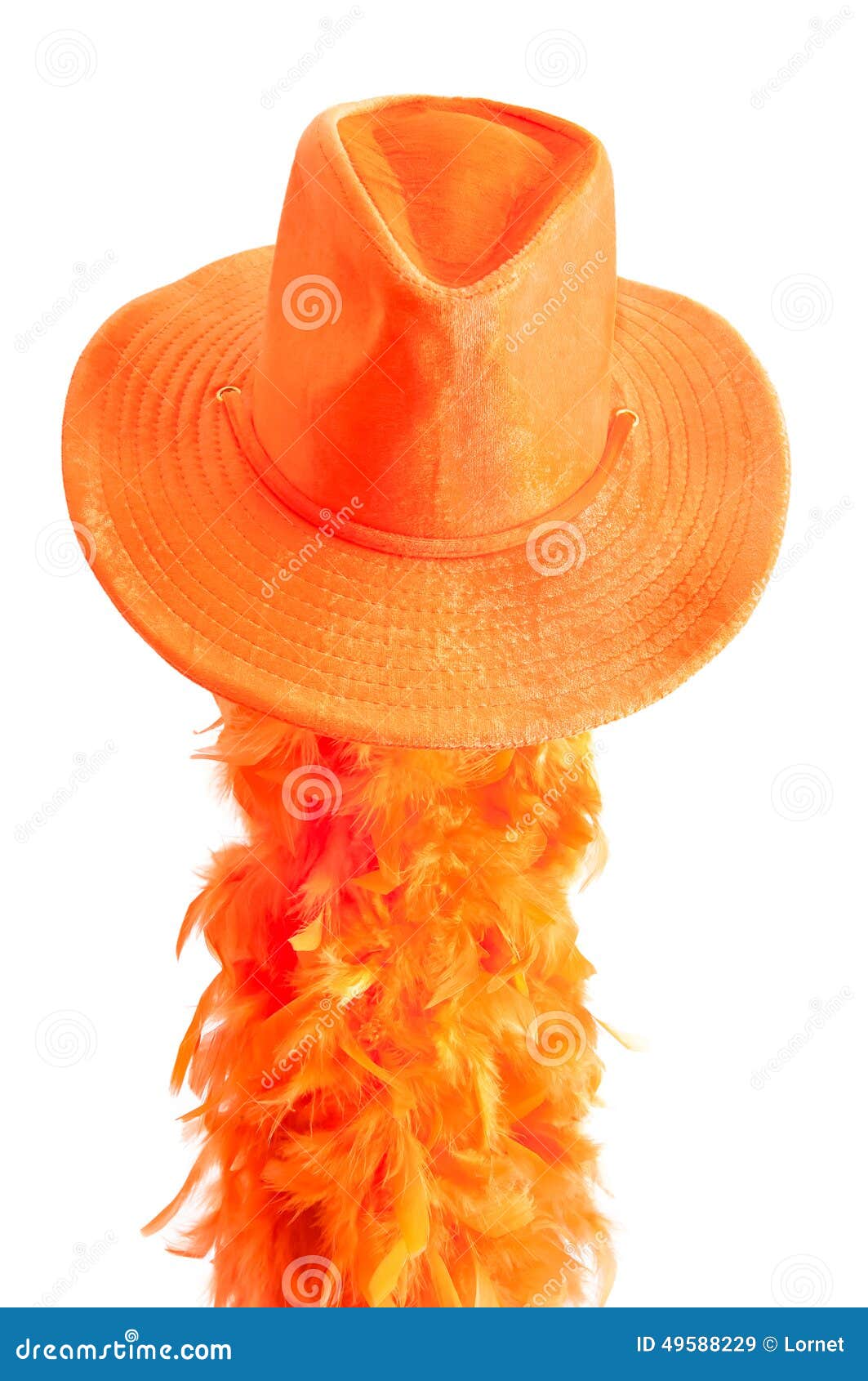 Orange Hat and Boa As Tipical Accessories on the Koningsdag in