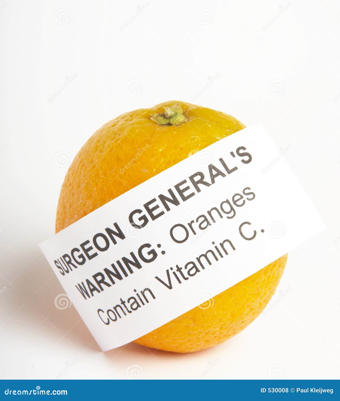 Orange with health warning stock photo. Image of warning 530008