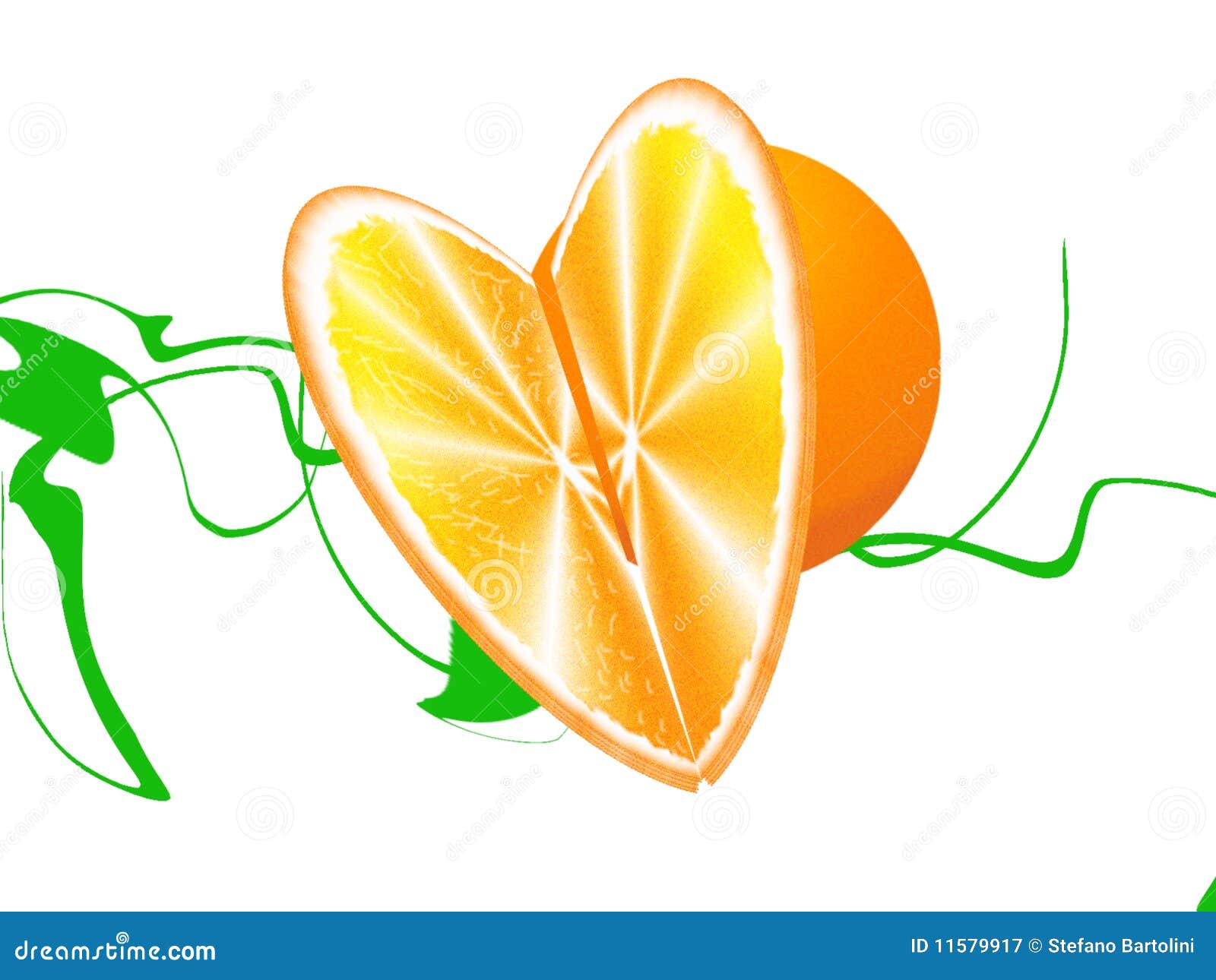 Orange heart stock illustration. Illustration of lights 11579917