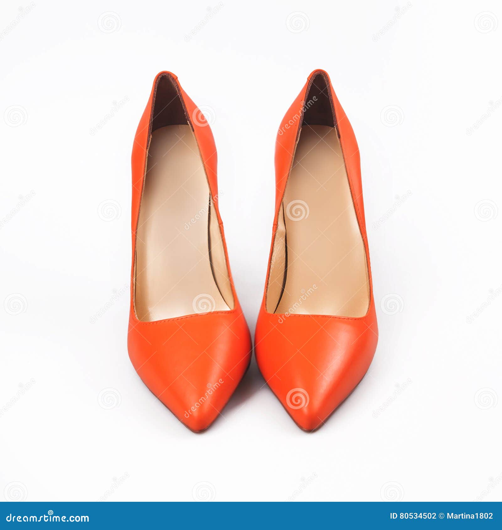 Orange High Heels Pump Shoes Stock Photo Image of pair, heeled 80534502