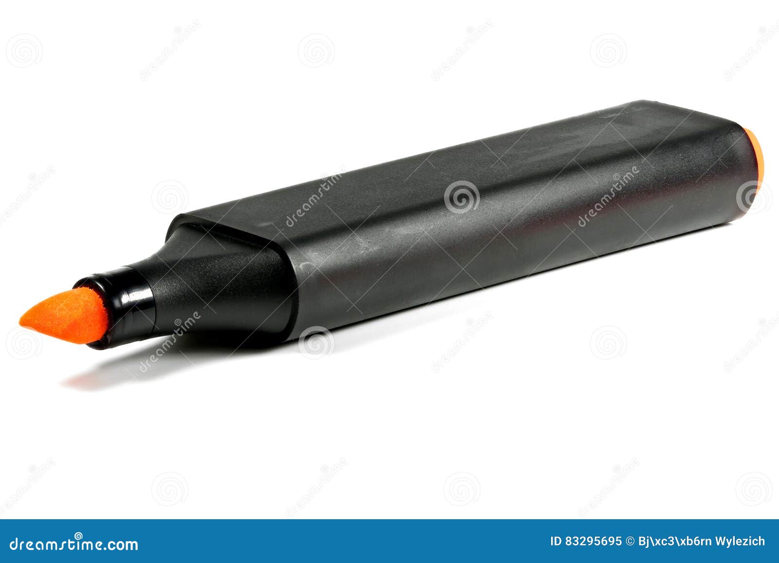 Orange highlighter stock image. Image of object, color 83295695