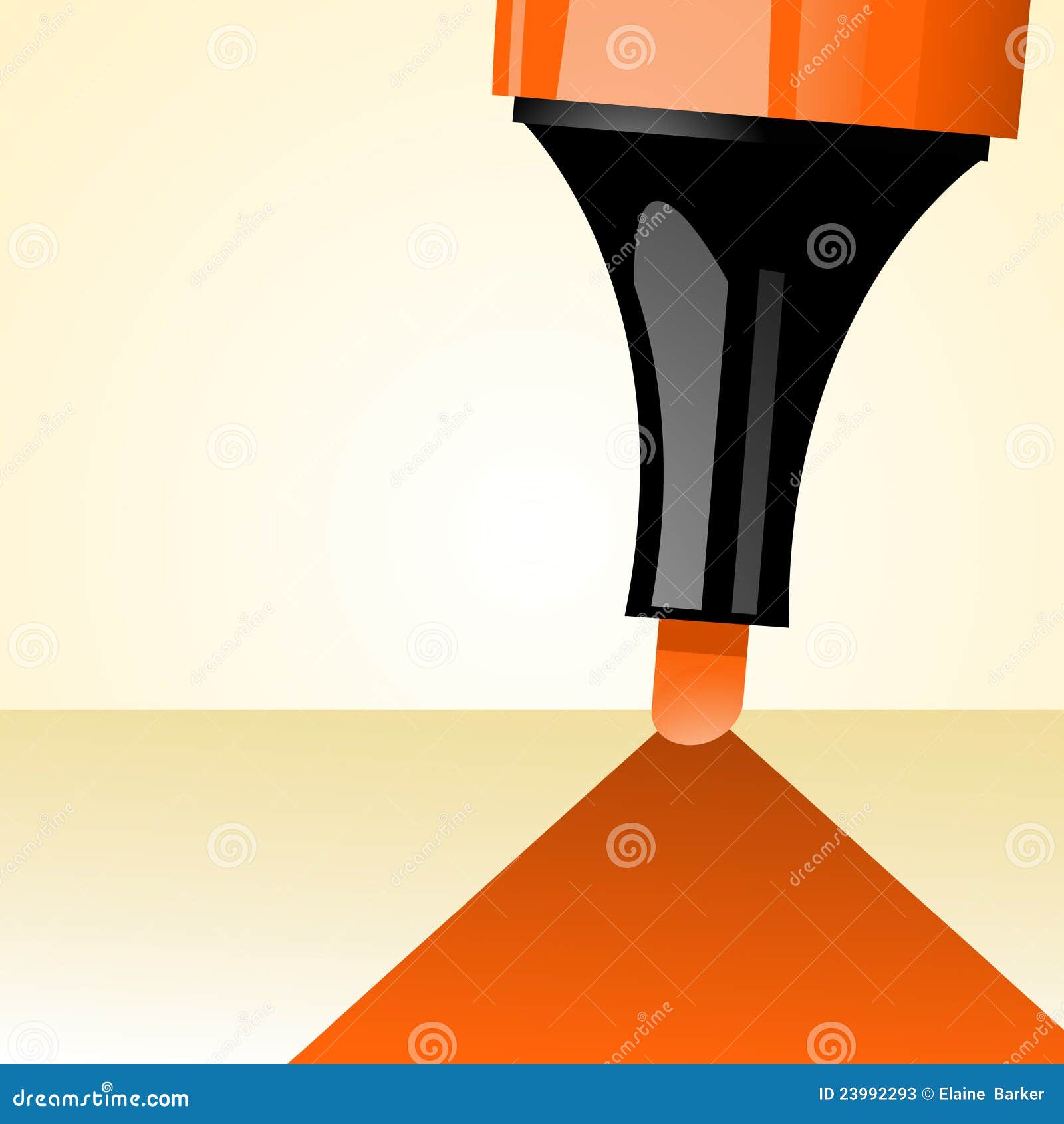 Orange highlighter pen stock vector. Illustration of colour 23992293