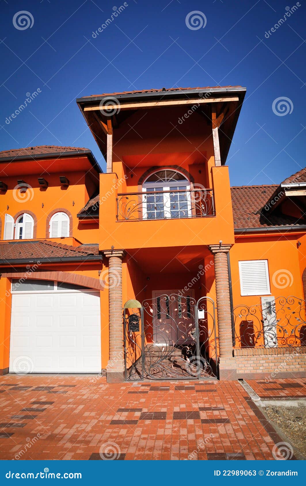 Orange house stock image. Image of modern, house, details 22989063