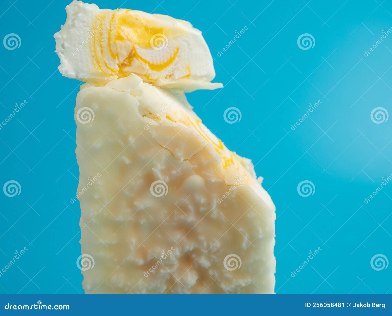 Orange Ice Cream with White Milk Chocolate. Stock Image Image of