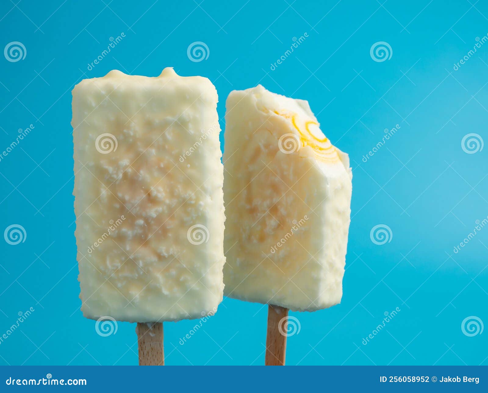 Orange Ice Cream with White Milk Chocolate. Stock Photo Image of