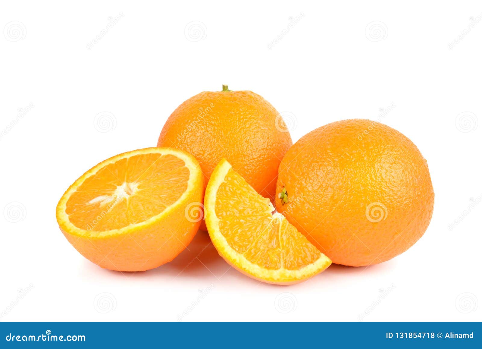 Orange Isolated on White Background. Healthy Food Stock Photo - Image