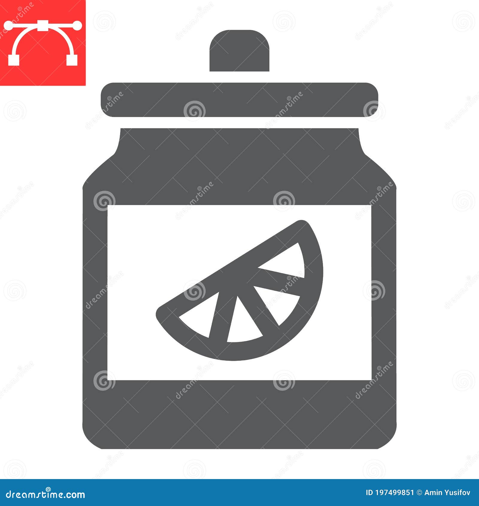 orange jam jar glyph icon, dessert and deliciois, jam sign  graphics, editable stroke solid icon, eps 10.