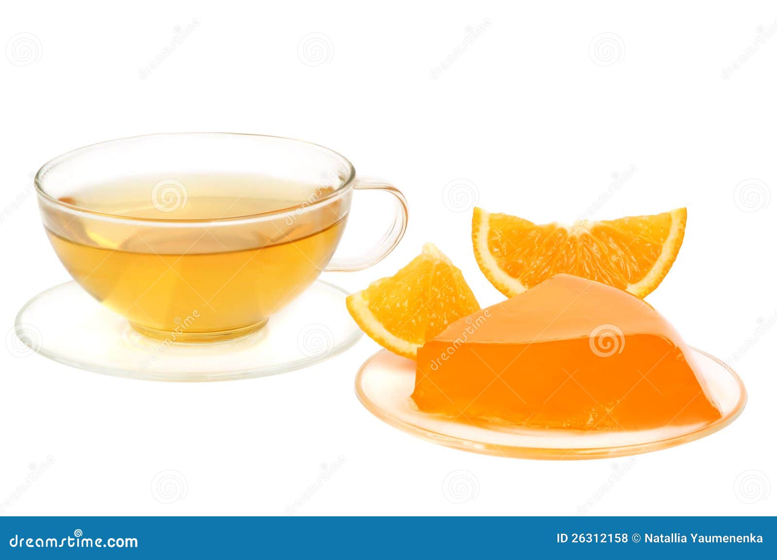 Orange jelly and tea stock photo. Image of bowl, gelatin 26312158