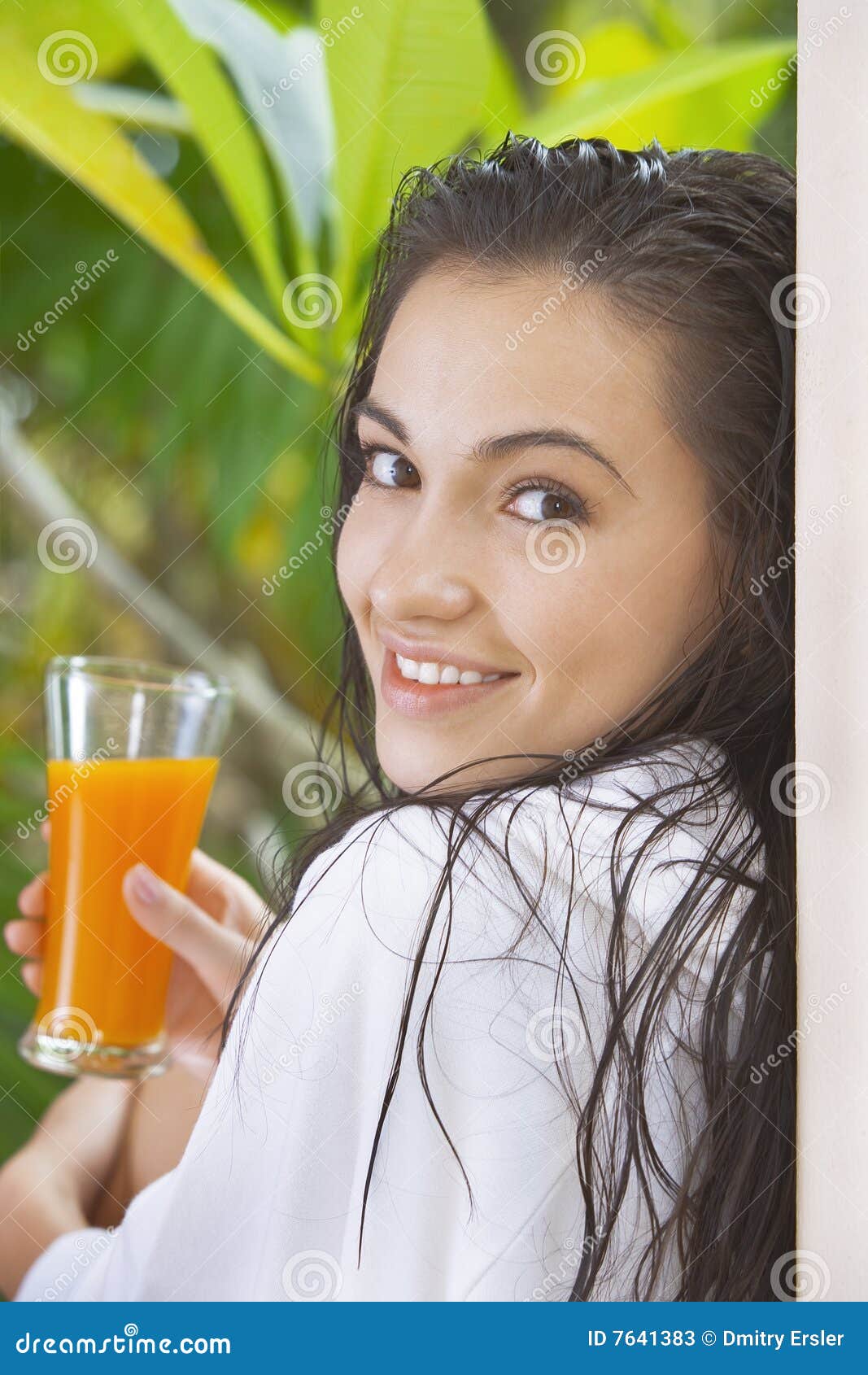 Orange juice stock image. Image of glass, caucasian, attractive 7641383
