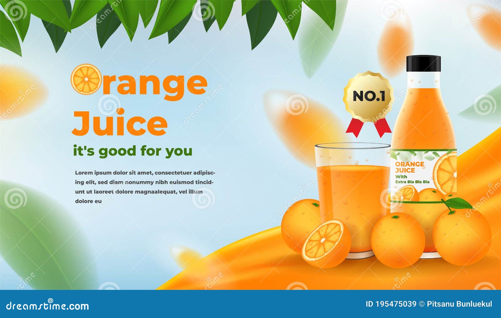 Orange juice in transparent glass jar Royalty Free Vector