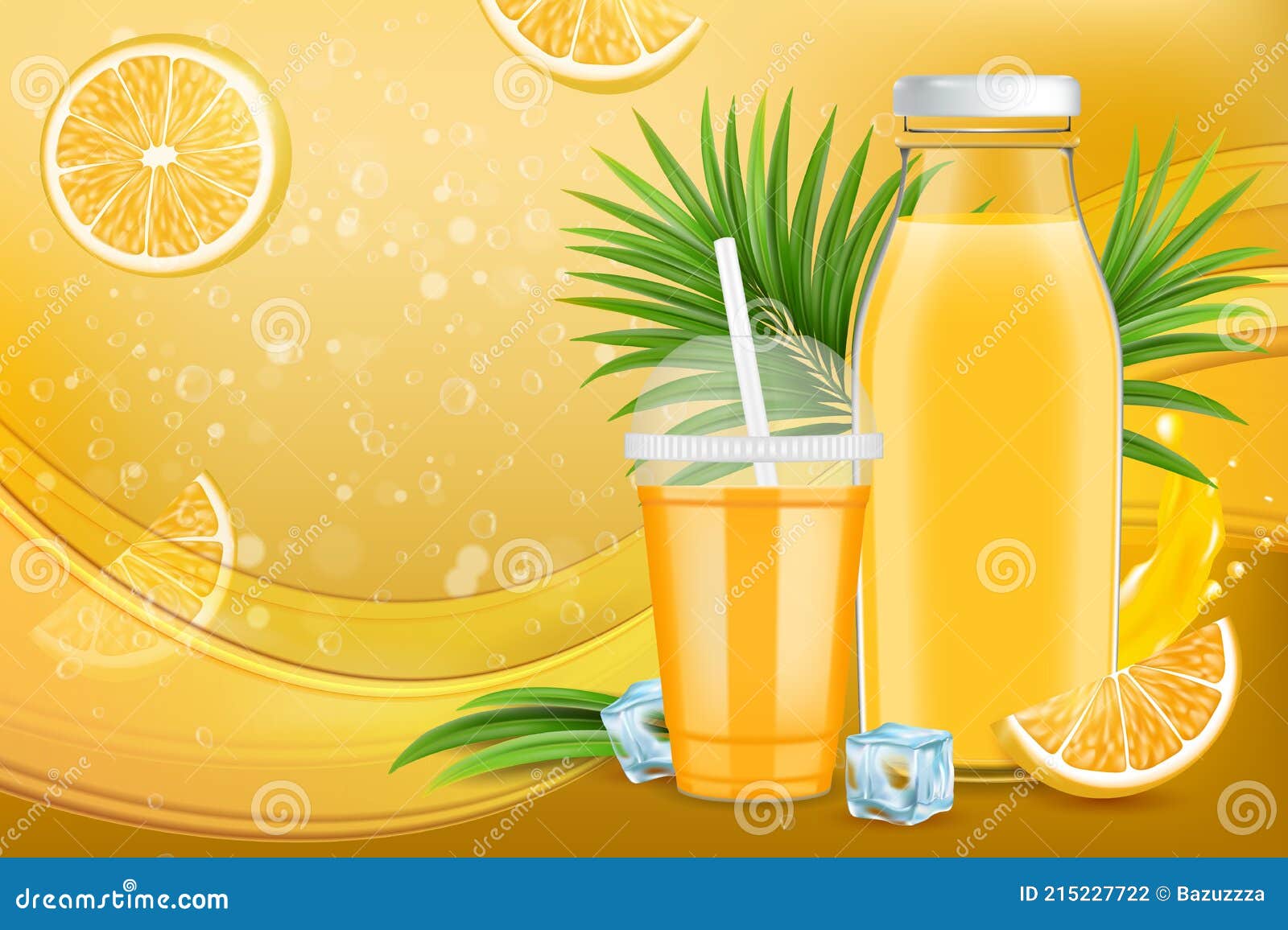 Orange juice in transparent glass jar Royalty Free Vector